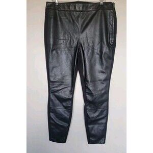 White House Black Market WHBM Womens Faux Leather Front The Legging Pants Sz 12